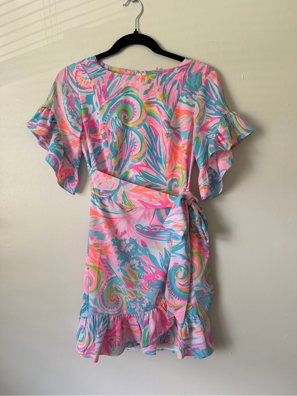 Lilly Pulitzer Pink & Turquoise Ruffle Wrap Dress